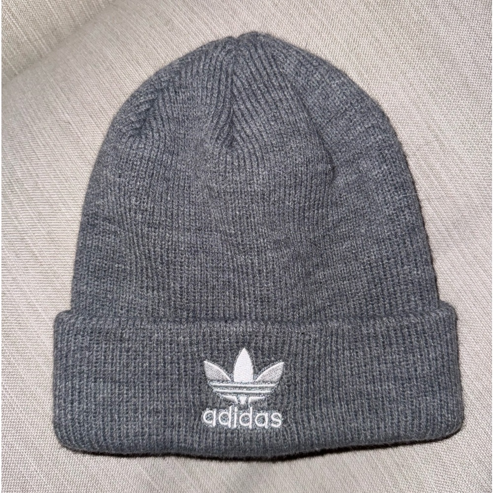 gray adidas beanie